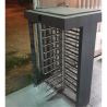 Torniquete Sencillo / Cuerpo Completo / Interior/Exterior / 100% Acero con Pintura Gris / EJE CENTRAL de Acero Inoxidable /Acabado de Lujo / Alto Tráfico