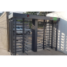 Torniquete Doble / Cuerpo Completo / Interior/Exterior / 100% Acero con Pintura Gris / EJE CENTRAL de Acero Inoxidable / Acabado de Lujo / Alto Tráfico