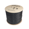 Bobina de Cable Siamés Cat5E CCA + 2 Cables Gruesos (16 AWG) para Alimentar Cámaras Más Lejos / 305m / Instalación en Exterior / Uso Industrial para Climas Extremos
