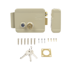 Cerradura Eléctrica / Incluye Llave / Derecha/ Con Botón integrado /Exterior