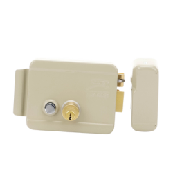 Cerradura Eléctrica / Incluye Llave / Derecha/ Con Botón integrado /Exterior
