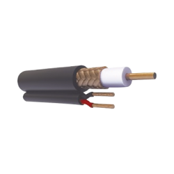 ( venta x metro ) Cable coaxial RG59 Siamés, Malla de Cobre y Aluminio, HECHO EN MÉXICO, Optimizado para HD+ 2 hilos calibre 20.