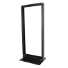 Rack de 2 Postes, Estándar 19", 24 Unidades, Fabricado en Acero, Base "L" para Anclar a Piso.