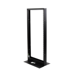 Rack de 2 Postes, Estándar 19", 24 Unidades, Fabricado en Acero, Base "L" para Anclar a Piso.