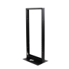 Rack de 2 Postes, Estándar 19", 24 Unidades, Fabricado en Acero, Base "L" para Anclar a Piso.