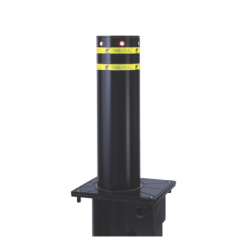 Pilona o Bolardo Neumático / 100% Acero, Pintura Negra para Exterior / Alta Velocidad / 275MM Diámetro
