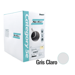 Bobina de Cable UTP 305 m. de Cobre, NetKey, Gris Claro, Categoría 5e (24 AWG), Riser (CMR), de 4 pares