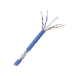 Cable Cat6+ CALIBRE 23 ALTO RENDIMIENTO, ETL,UL, color azul, de 100 metros, super flexible, para aplicaciones de CCTV, video HD, y redes de datos.