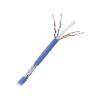 Cable Cat6+ CALIBRE 23 ALTO RENDIMIENTO, ETL,UL, color azul, de 100 metros, super flexible, para aplicaciones de CCTV, video HD, y redes de datos.