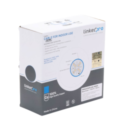 Cable Cat6+ CALIBRE 23 ALTO RENDIMIENTO, ETL,UL, color azul, de 100 metros, super flexible, para aplicaciones de CCTV, video HD, y redes de datos.