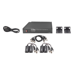 Kit de 4 canales de para transmisión de ALIMENTACION ( de 36 Vcc a 12Vcc )  y VIDEO (HD-TVI) a distancias de hasta 250 mts.