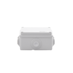 Caja de derivación de PVC Auto-extinguible con 6 entradas, tapa atornillada, 100x100x50 MM, (Medidas internas, mayor área permisible para e cable, Para exterior (IP55)