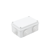Caja de derivación de PVC Auto-extinguible con 6 entradas, tapa atornillada, 120 x 80 x 50 mm (4.74 x 3.15 x 1.97 in), Para Exterior (IP55)