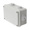 Caja de derivación de PVC Auto-extinguible con 6 entradas, tapa atornillada, 120 x 80 x 50 mm (4.74 x 3.15 x 1.97 in), Para Exterior (IP55)