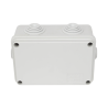 Caja de derivación de PVC Auto-extinguible con 6 entradas, tapa atornillada, 120 x 80 x 50 mm (4.74 x 3.15 x 1.97 in), Para Exterior (IP55)