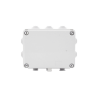 Caja de derivación de PVC Auto-extinguible con 10 entradas, tapa atornillada, 190 x 140 x 70 MM, Para Exterior (IP55)