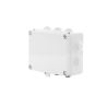 Caja de derivación de PVC Auto-extinguible con 10 entradas, tapa atornillada, 190 x 140 x 70 MM, Para Exterior (IP55)