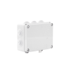 Caja de derivación de PVC Auto-extinguible con 10 entradas, tapa atornillada, 190 x 140 x 70 MM, Para Exterior (IP55)