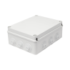 Caja de derivación de PVC Auto-extinguible con 12 entradas, tapa atornillada, 240x190x90 MM, Para Exterior (IP55)