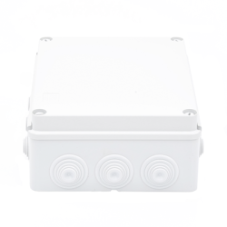 Caja de derivación de PVC Auto-extinguible con 12 entradas, tapa atornillada, 240x190x90 MM, Para Exterior (IP55)