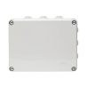 Caja de derivación de PVC Auto-extinguible con 12 entradas, tapa atornillada, 240x190x90 MM, Para Exterior (IP55)
