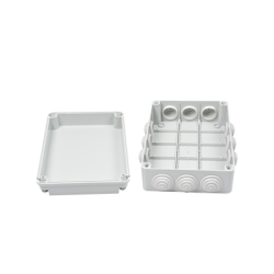 Caja de derivación de PVC Auto-extinguible con 12 entradas, tapa atornillada, 300x220x120 MM, Para Exterior (IP55)