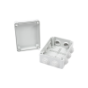 Caja de derivación de PVC Auto-Extinguible con 10 entradas, tapa y tornillo de media vuelta de 1/4", 150x110x70 mm (5.9 x 4.3 x 2.7 in), Para Exterior (IP55)
