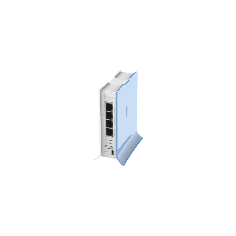 (hAP lite TC) 4 Puertos Fast Ethernet, Wi-Fi 2.4 GHz 802.11 b/g/n y base tipo Torre