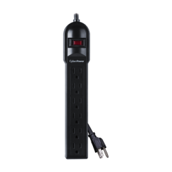 Multicontacto Con Supresor de Picos MOV y Filtro de Ruido EMI/RFI de 6 Conectores NEMA 5-15R de 900 J