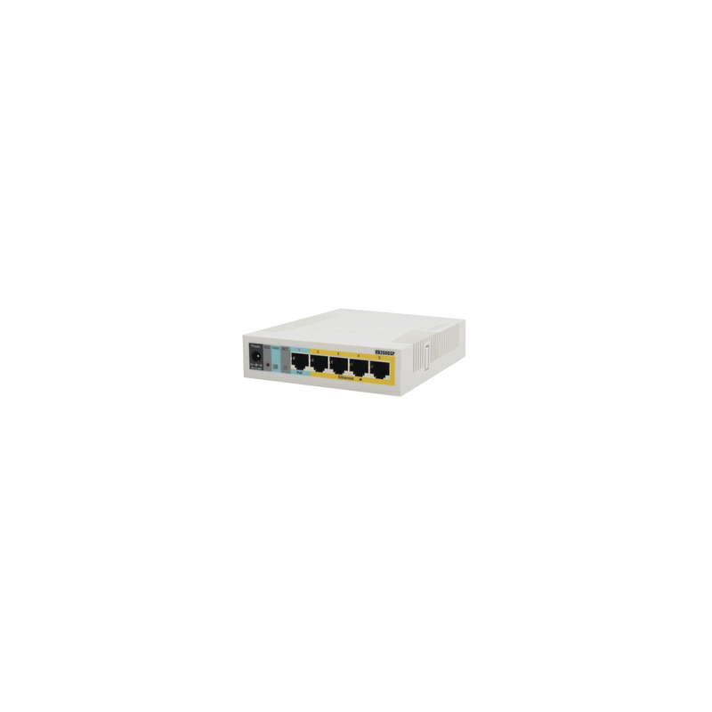 (RB260GSP) Switch Mikrotik 5 puertos PoE (Pasivo) (1in/4out) Gigabit Ethernet y 1 SFP