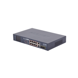 Switch PoE+ / Distancia 250 Metros / 8 Puertos + 2 Combo TP/SFP Gigabit y Pantalla LCD Para Monitoreo