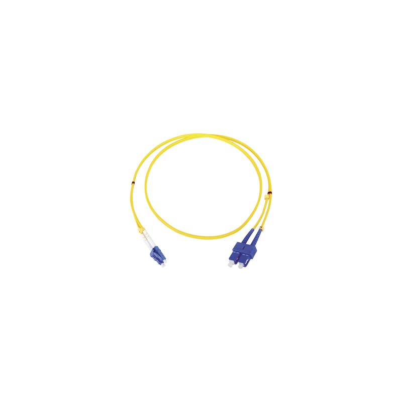 Jumper de Fibra Óptica Monomodo LC/SC Duplex de 1 metro 