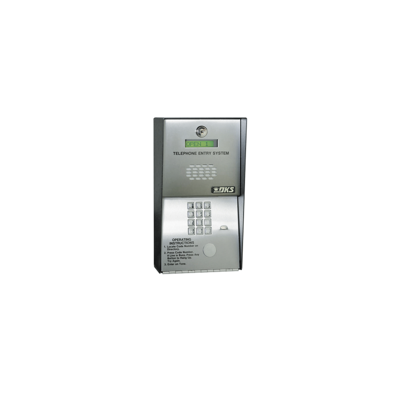 Audioportero Telefónico DKS Para 600 números Telefónicos / Control Para 2 Puertas / Gabinete Para Sobreponer/ Marcación a 16 Digitos / Linea Análoga o Digital