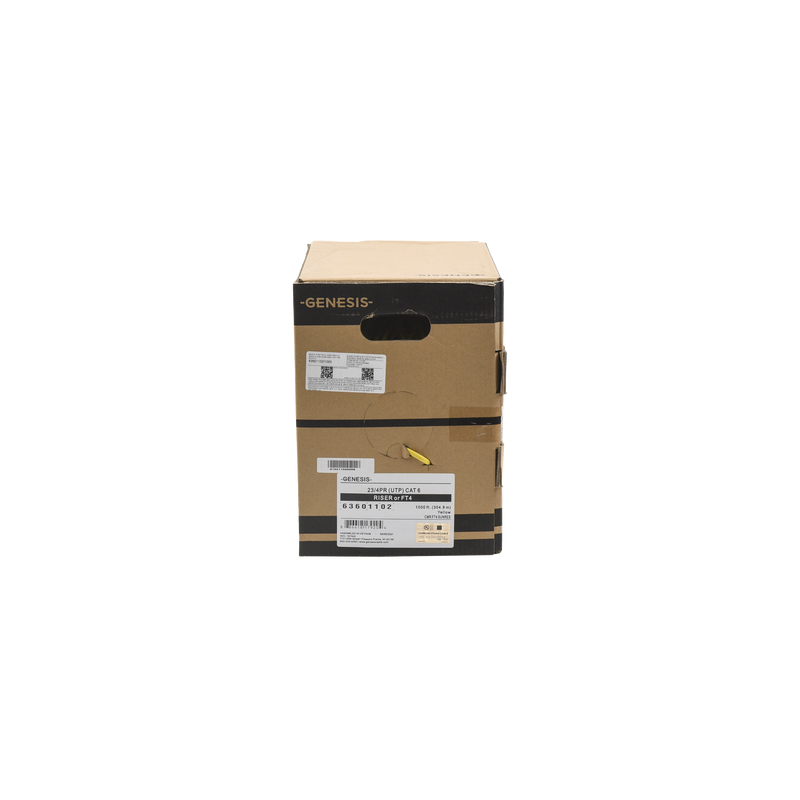 Bobina de Cable de 305 Metros UTP Cat6 Riser / Color Amarillo / UL, CMR, Probado a 350 Mhz / Para Aplicaciones de CCTV, Redes de Datos, IP megapixel, Control RS485