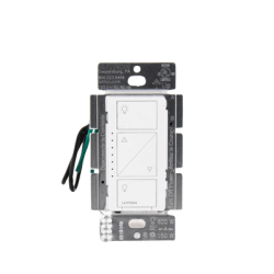 (Caseta Wireless) Atenuador de pared. Aumenta/Disminuye Intensidad de Iluminación.  No requiere cable neutro. 150W LED / 600W INC/HAL