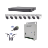 KIT TurboHD 1080p / DVR 8 Canales / 8 Cámaras Eyeball (exterior 2.8 mm) / Transceptores / Conectores / Fuente de Poder Profesional hasta 15 Vcc para Larga Distancia