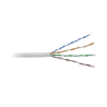 Bobina de cable de 305 m, ( 1000 ft ),  Cat5e, alto rendimiento, color blanco, UL, para aplicaciones en video vigilancia, redes de datos. Uso en interior