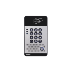 Audio Portero IP con 2 líneas SIP, relevador integrado, teclado numérico y lectora de tarjetas RFID para control de acceso, PoE