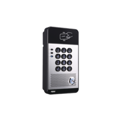 Audio Portero IP con 2 líneas SIP, relevador integrado, teclado numérico y lectora de tarjetas RFID para control de acceso, PoE