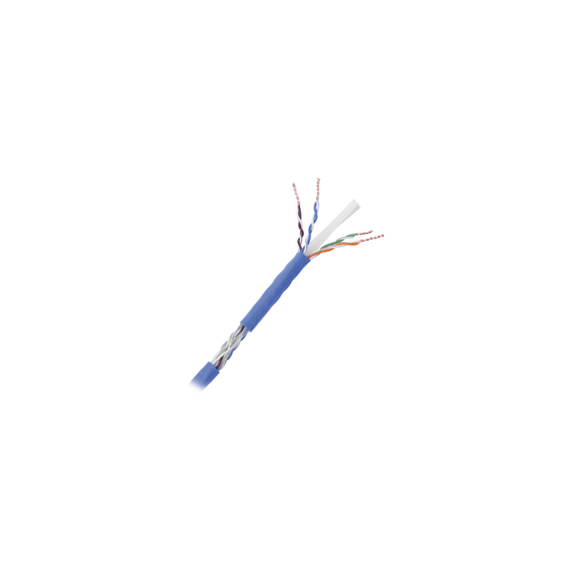 Bobina de cable de 152.5 Metros Cat6+ CALIBRE 23 ALTO DESEMPEÑO, super flexible, UL, color Azúl, para aplicaciones de video vigilancia, HD, y redes de datos. Uso interior.