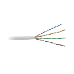  Cable Cat5e de alto rendimiento certificaciones ETL, UL,  de 500 ft ( 152.5 m ) de color Blanco, para aplicaciones en video vigilancia, redes de datos. Uso Interior.