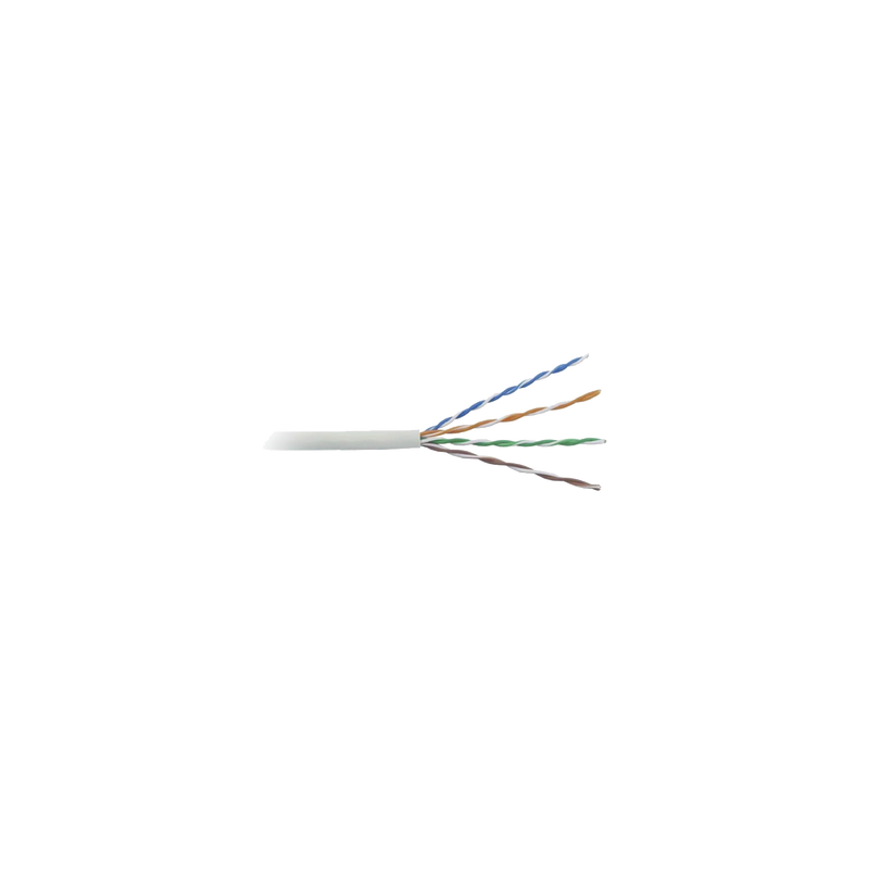  Cable Cat5e de alto rendimiento certificaciones ETL, UL,  de 500 ft ( 152.5 m ) de color Blanco, para aplicaciones en video vigilancia, redes de datos. Uso Interior.