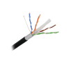 Cable Cat6+ CALIBRE 23, UTP, Intemperie con GEL DOBLE CHAQUETA, ETL, UL, color negro de 305 Metros, para Climas EXTREMOS