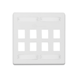 Placa de Pared Doble Modular 10G MAX de 8 Salidas, Color Blanco