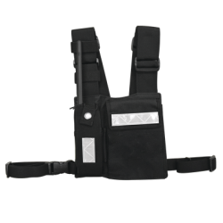 Pechera Universal Sin Logo con Soporte para Radio y Bolígrafo más Bolsa con Cinta Adherente para su Seguridad.