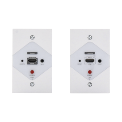 Kit Extensor HDMI en PLACAS DE PARED para distancias de 40 metros / Resolución 1080P @ 60 Hz / Cat 6/6A/ 7 / HDR/ Cero Latencia / Soporta Control Remoto / Placa de pared de 2.74 x 4.49” (tamaño estándar de EE.UU.).