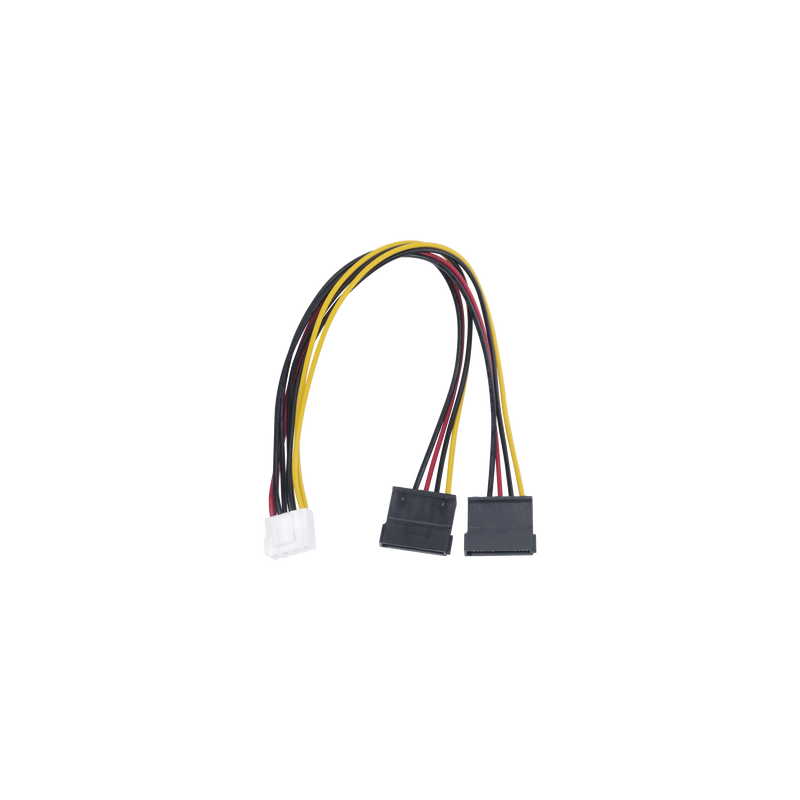 Cable Doble de Corriente SATA / Compatible con DVR's epcom / HIKVISION / 25 cms de Longitud