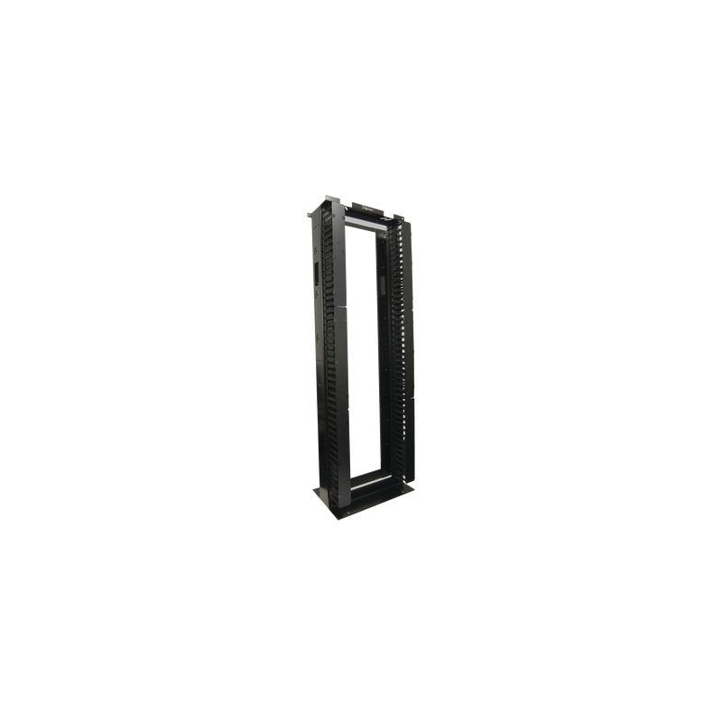 Rack de Aluminio System de 7ft x 19in, 45UR, Con organizadores verticales, conexión de tierra y accesorios de montaje