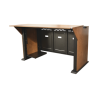 Consola Profesional para Monitoreo | Con Porta PC | Con Tomacorriente | Tapas Removibles | Color Negro y Nogal con Veta | Lamina de Acero Rolado Calibre 18 | Pintura en Polvo Electrostática.