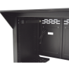 Escritorio Estación Mobiliaria Profesional de Monitoreo y Control / Videovigilancia / Acceso / Alarmas / Etc... / Metal Negro y Madera Tono Oscuro